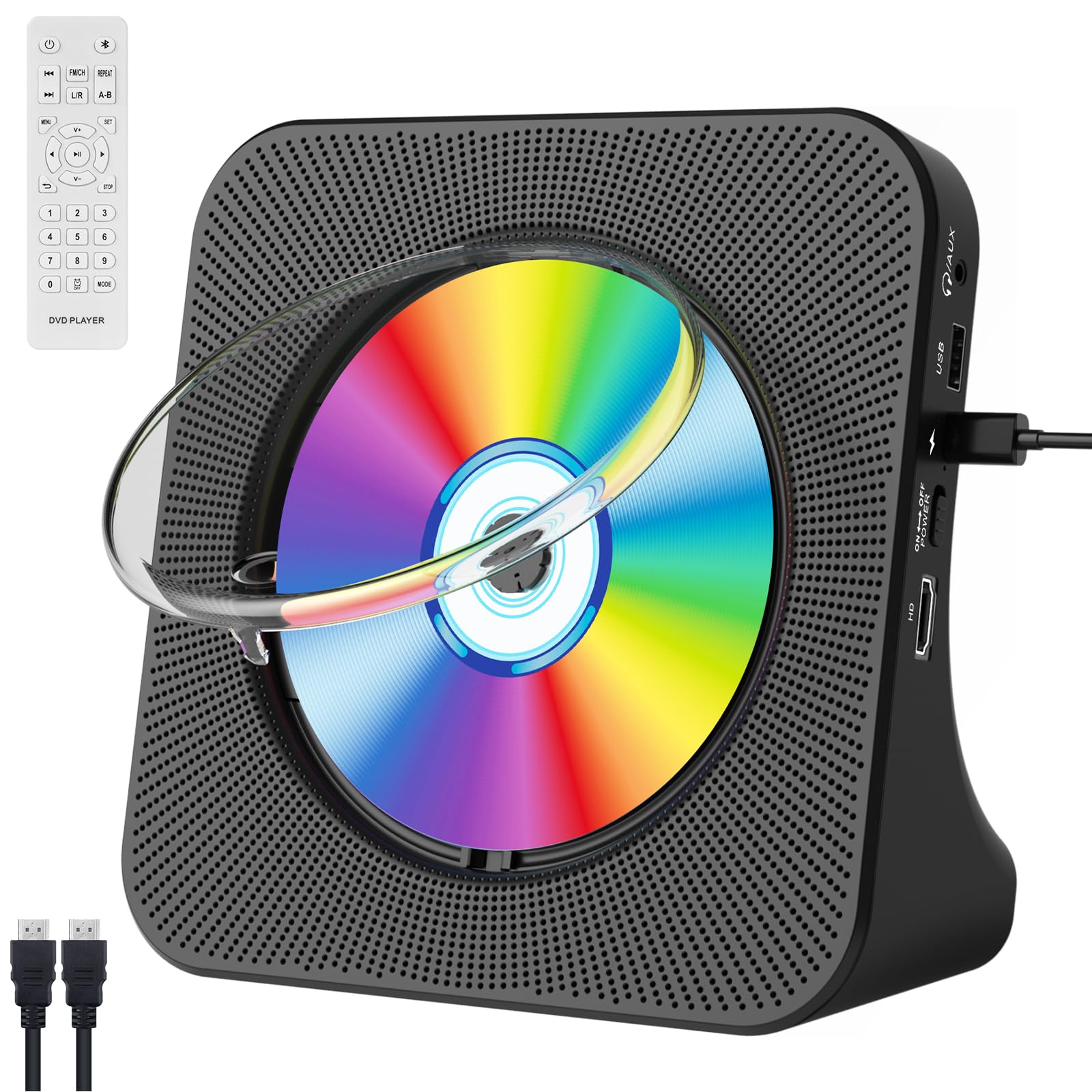 Qoosea Multi-Functional DVD Player for TV with Bluetooth, HDMI and